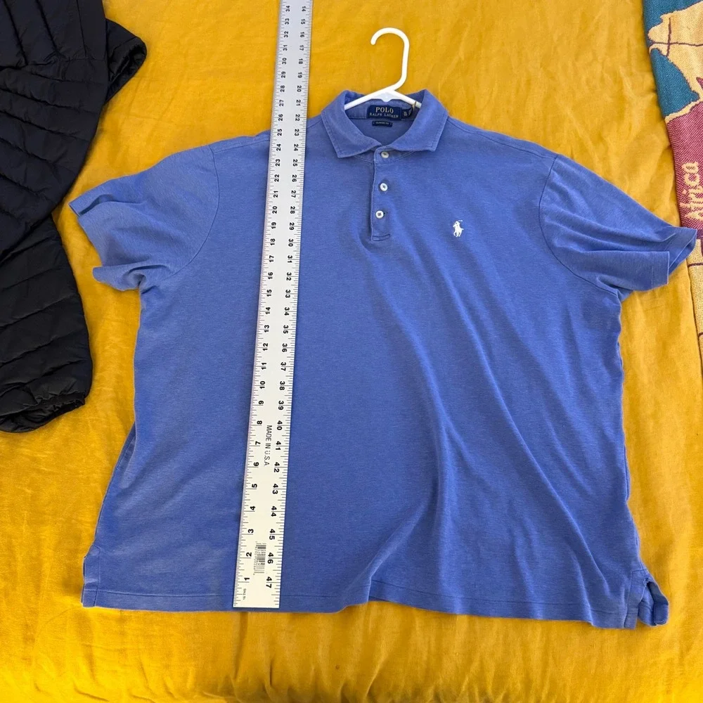 Polo Ralph Lauren Mens XL Classic Fit Blue Heather Short‎ Sleeve Polo Shirt